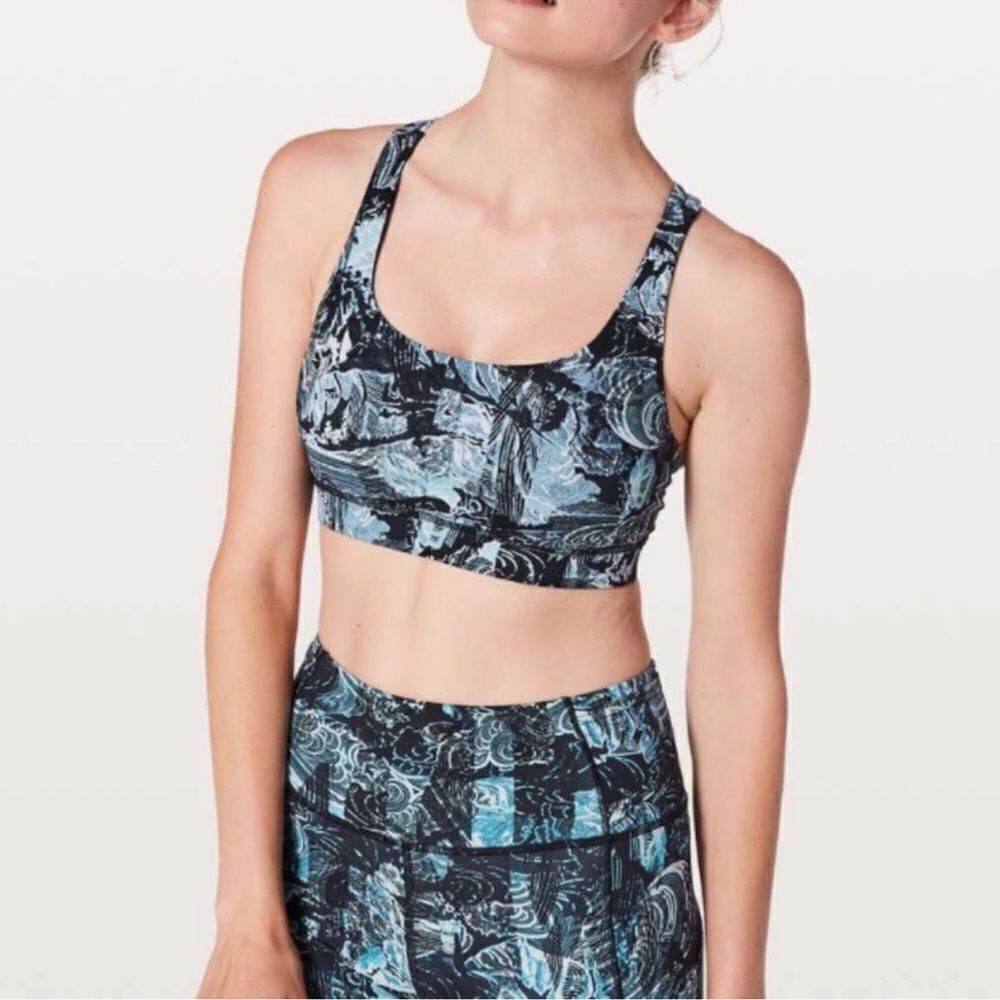 Lululemon Energy Bra Eternal Wave Starlight Black size 4